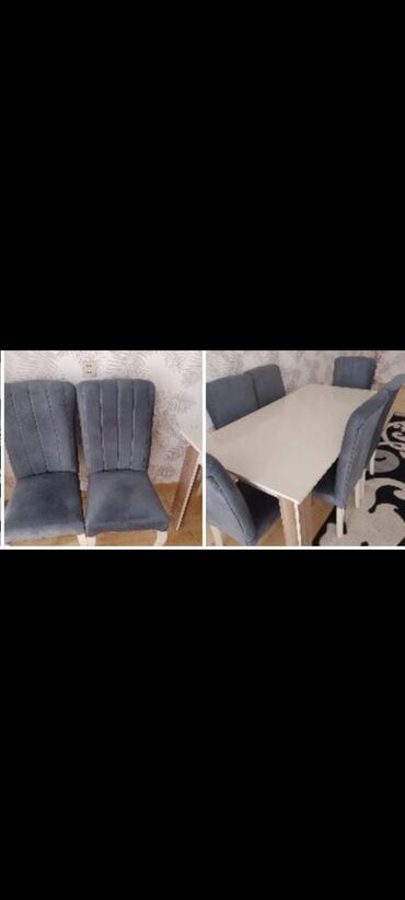 bağça üçün stol stul: Qonaq otağı üçün, İşlənmiş, Açılmayan, Dördbucaq masa, 6 stul, Azərbaycan
