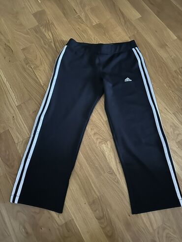 женские зеленые брюки: İdman Şalvar, Adidas, M, rəng - Qara