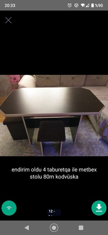 Masa və oturacaq dəstləri: Masa stol stul sekillerde qiymət məlumat qeyd olunub unvan Gence -da lalafo.az — 6 Masa və oturacaq dəstləri: Masa stol stul sekillerde qiymət məlumat qeyd olunub unvan Gence — 6