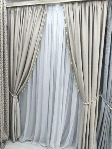 Шторы и занавески: Комплект штор, Велюр, С тюлем в комплекте, Готовое изделие, Для зала — 3