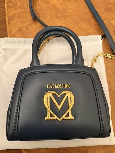 Çantalar: Original Love Moschino çanta - Rəng: tünd mavi - Material: hamar — 2