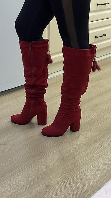 Сапоги: Сапоги, 38.5, Б/у, цвет - Красный, Бесплатная доставка — 8