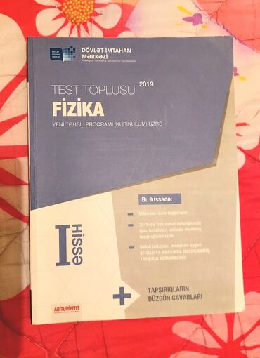 Testlər: FİZİKA TOPLU 1 VƏ 2 Cİ HİSSƏ. İli 2019 Çatdırılma: Nəsimi, Nərimanov