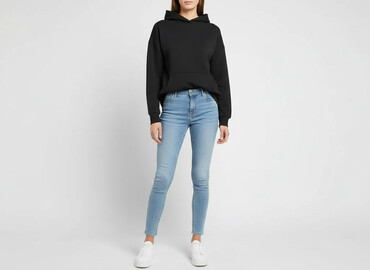 H&M Basic, Bluza z kapturem damska, rozmiar XS
