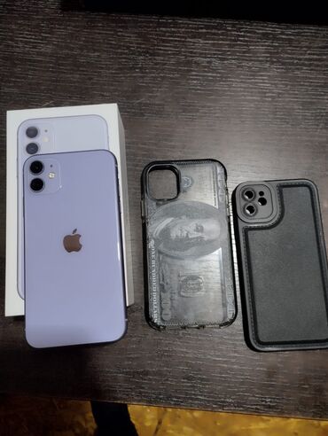 Apple iPhone: IPhone 11, 64 GB, Deep Purple, Simsiz şarj, Face ID, Sənədlərlə