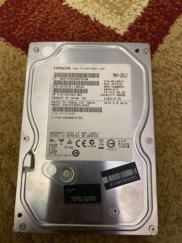 hdd box: Sərt disk (HDD) Hitachi, 512 GB, 7200 RPM, İşlənmiş
