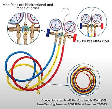 manometr: Manifold olçmə cihazı Model: TOOL 05-SET Kondisionerin doldurulması — 2