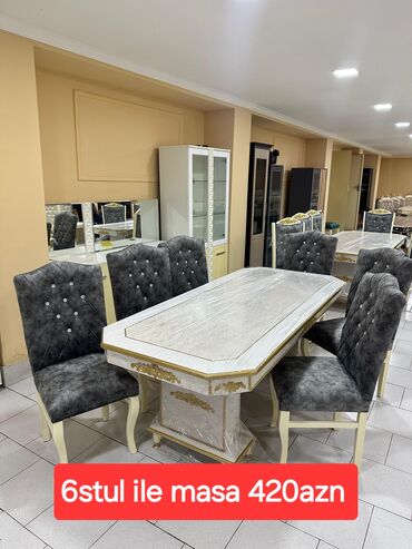 эсвицин баку: Qonaq otağı üçün, Yeni, Açılmayan, Oval masa, 6 stul