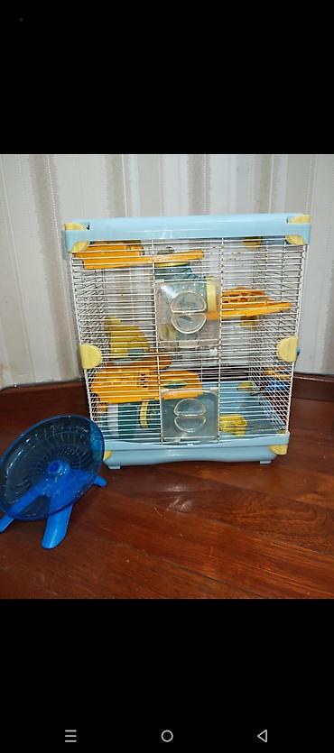 Зоотовары: Dəbilqəli hamster üçün çoxmərtəbəli qəfəs dəsti - Rənglər: açıq mavi — 7