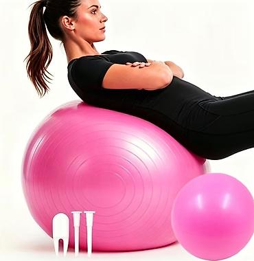 planka: Məhsul: Pilates/Yoga Fitnes Topu Seti – çəhrayı - Çoxməqsədli — 2