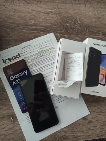 самсунг аз: Samsung Galaxy A23, 128 GB, rəng - Boz, Barmaq izi, İki sim kartlı, Face ID