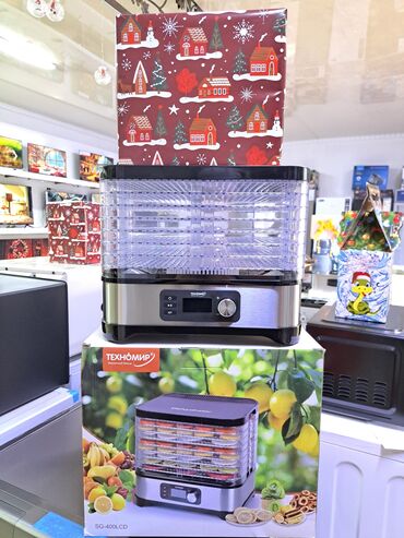 Сушилки для овощей и фруктов: Сушилка для овощей Техномир SG-400LCD Мощность 400вт Количество — 6