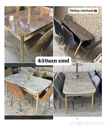 it sekilleri: Mətbəx üçün, Yeni, Açılmayan, Dördbucaq masa, 4 stul — 1