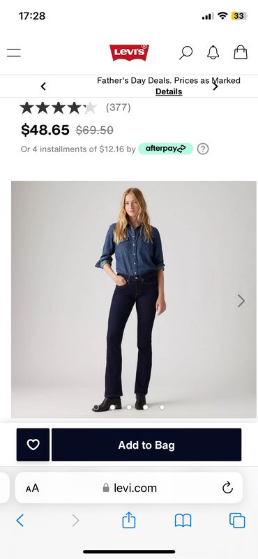 женские классические джинсы: Клеш, LeviS, Средняя талия