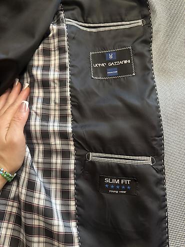 bagi salvar: Boz rəngli kişi pencəyi – Slim Fit - Kəsim: Slim Fit - Dizayn: Xırda — 5