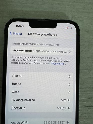 Apple iPhone: IPhone 13 Pro, Б/у, 512 ГБ, Графит, Чехол, 77 % — 3