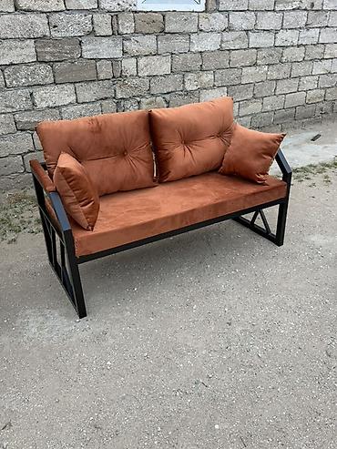 divanlat: Metall karkaslı salon/bahçe mebel dəsti - Tərkib: 2 ədəd divan (hər — 5
