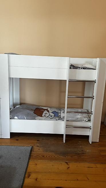 Uşaq mebeli: Ağ rəngli iki mərtəbəli uşaq çarpayısı (bunk bed) - Material: ağ — 2