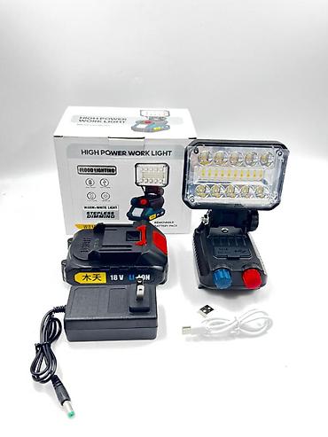 ağ işıq: 🔦 Yüksək Güclü LED İş İşığı – 18V Li-ion Akkumulyatorlu Təmir — 1