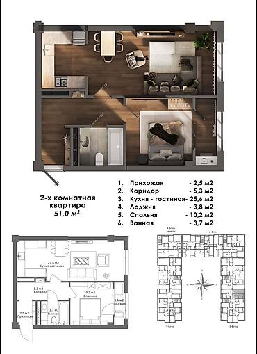 Новостройки от застройщика: Строится, Элитка, 2 комнаты, 49 м² — 28