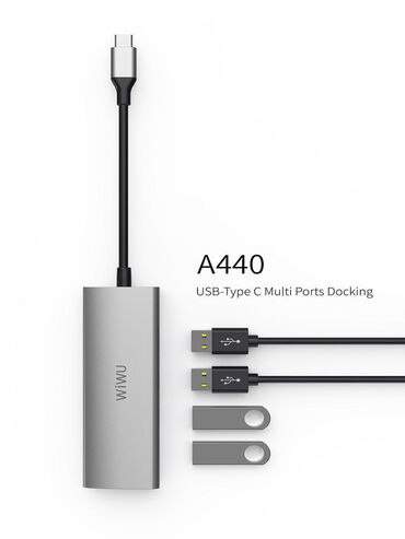 Батареи для ноутбуков: Адаптер- usb hub Wiwu Alpha 440 type C на 4 usb 3.0 Арт. 1668 Описание