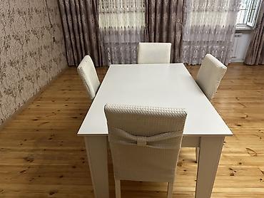 islenmis sifer satilir: Для кухни, Б/у, Нераскладной, Прямоугольный стол, 4 стула — 2