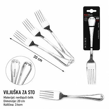 Viljuške: KMT Viljuška sa cvetnom ručkom 2402967 Elegantna stolna viljuška sa — 1