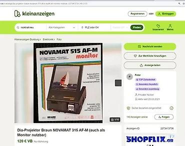 modem: Braun Novamat 150 AF‑M “monitor” – automatski dijaprojektor sa — 4