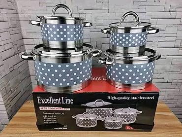 lonac 40 litara: Set šerpi Excellent Line – 8 delova, visokokvalitetni nerđajući čelik — 1