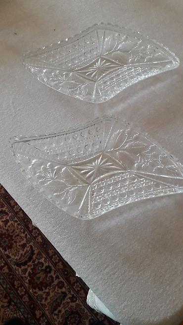 Şüşə qab dəsti – 2 ədəd - Material: qalın, şəffaf şüşə (kristal