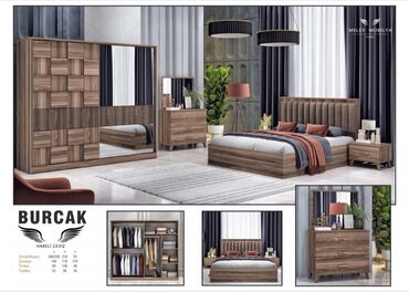 химчистка мебели: Двуспальная кровать, Шкаф, Трюмо, 2 тумбы, Турция, Новый