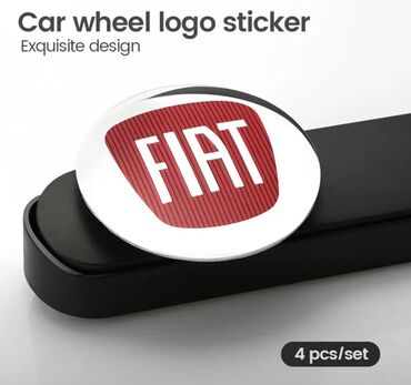 авто наклейка: Наклейки на колпачки для Fiat. 4 шт