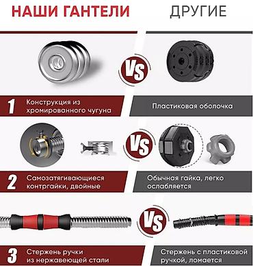 20: Гантели-трансформер 30 кг (2×15 кг) с разборной штангой в кейсе — 6