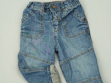 jeansy wysokim stanem: Spodnie jeansowe, Marks & Spencer, 12-18 m, stan - Dobry