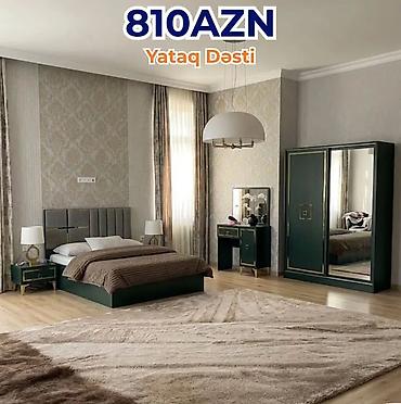 Yataq Dəsti – 810 AZN - Komplekt: iki nəfərlik çarpayı, 2 ədəd tumbə