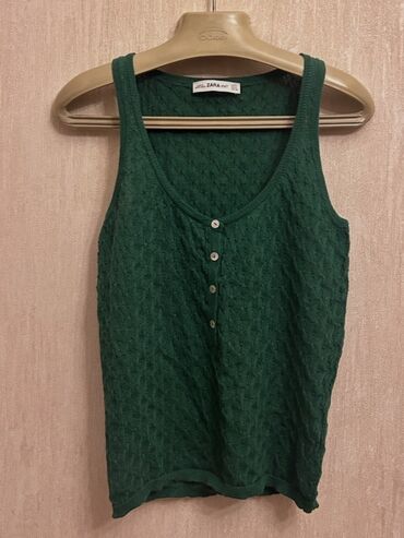 Digər qadın geyimləri: ZARA Knit qadın maykası/topu - Rəng: tünd yaşıl - Model: trikotaj
