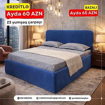 mebelman: Yeni, İkinəfərlik çarpayı, Bazalı, Matras ilə, Siyirməsiz, Azərbaycan — 3