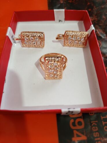 Tuflilər: Üzük və sırğalar - Metal: qızılı tonlu qirmizi rus qizili rengi - — 5