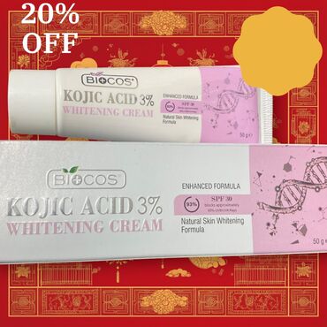 arayna kremi: "Biocos Kojic Acid 3% Whitening Cream" adlı bir dəriyə qulluq məhsulu