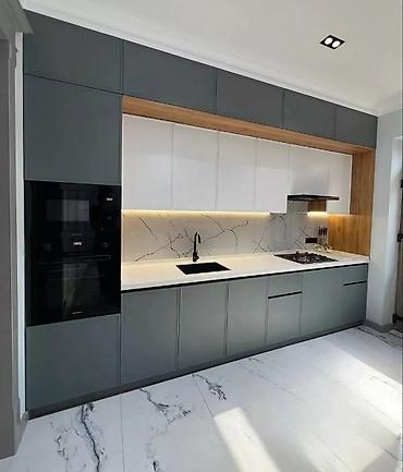 Sifarişlə mətbəx mebeli: Sifarişlə mətbəx dəsti, Özü çəkən petlələr, MDF, Kredit yoxdur, Pulsuz çatdırılma — 6