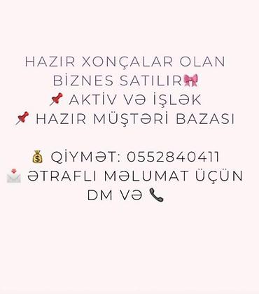 Готовый бизнес: Hazır xonçalar üzrə fəaliyyət göstərən biznes satılır. - Aktiv və — 1