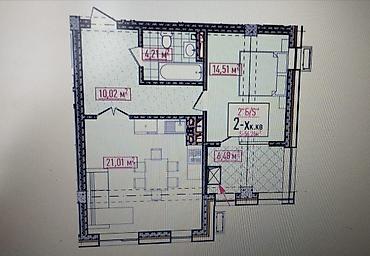 2 комнаты, 56 м², Технопарк Элитка, 13 этаж, ПСО (под самоотделку)