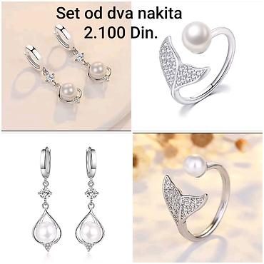 pandora na: Elegantni posrebreni set od hirurskog čelika sa žigom S925 od dva — 2