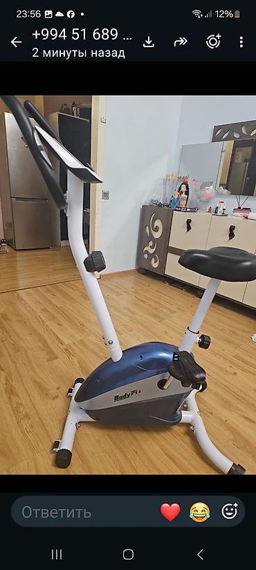 ağ canta: BodyFit stasionar velotrenajor - Kompakt, ev üçün uyğun kardio aparat — 1