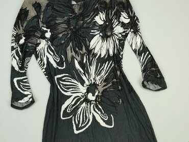 bluzki czarne w kwiaty: Tunika, S, stan - Dobry