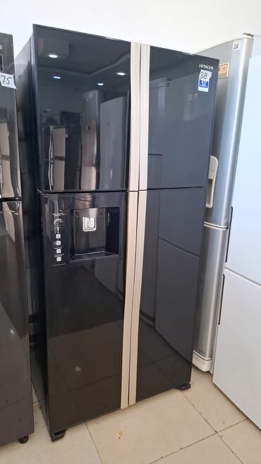 Separatorlar: 2 qapılı Hitachi Soyuducu Satılır, rəng - Qara, Dispenserli