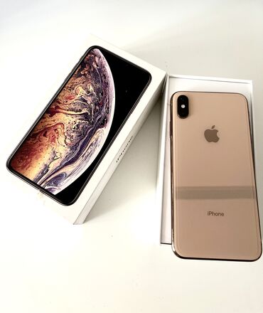 телефон xs max: IPhone Xs Max, Колдонулган, 64 ГБ, Алтын, Куту, 78 %