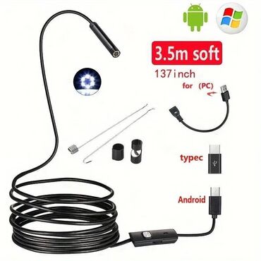 Endeskop kamera 3.5 metr. ✅Naqil Uzunluğu - 3,5 Metr ✅Led İşıq ✅Lens