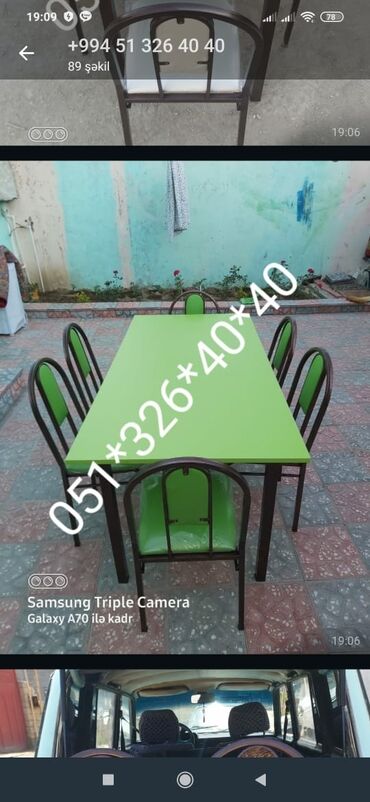 Masa və oturacaq dəstləri: Stol stul Masa destleri Istediyim Rengde Kojadan ve Parcadan Tek-Tek — 3