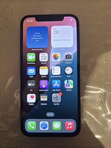 Apple iPhone: IPhone 12, 128 GB, Blue Titanium, Barmaq izi, Simsiz şarj, Face ID